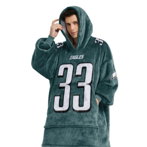 Dejean 33 Philadelphia Football Unisex Blanket Hoodie