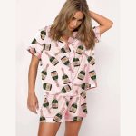 Drinking Bottles Pink Pajama Set