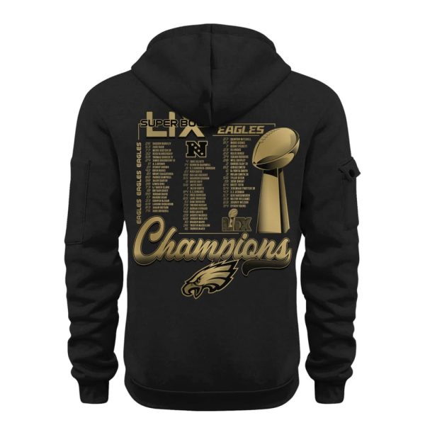 Eagles 2024 Super Bowl LIX Champions Black Gold Hoodie