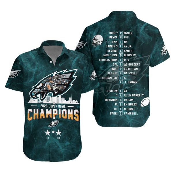 Eagles 2025 Super Bowl LIX Champions Hawaian Shirt