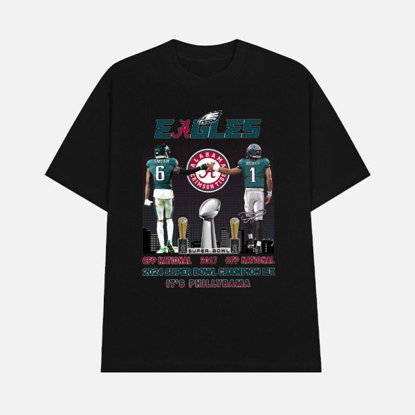 Eagles Alabama Smith Hurts CFP National 2017 Super Bowl Champion LIX It’s Phillybama Shirt