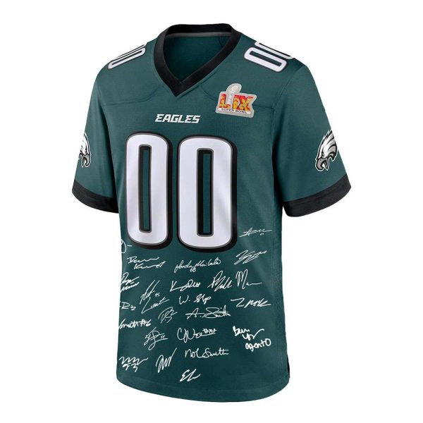 Eagles Champions Super Bowl 2025 Signature Custom Jersey