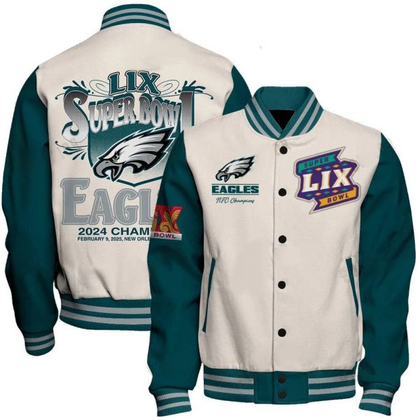 Eagles Super Bowl 2025 Celebrate The Victory Varsity Jacket