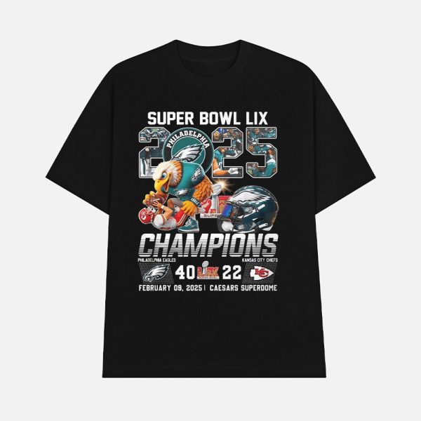 Eagles Super Bowl LIX 2025 Champions 40-22 Chiefs Shirt