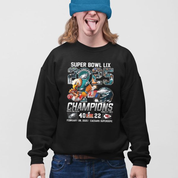 Eagles Super Bowl LIX 2025 Champions 40-22 Chiefs Shirt