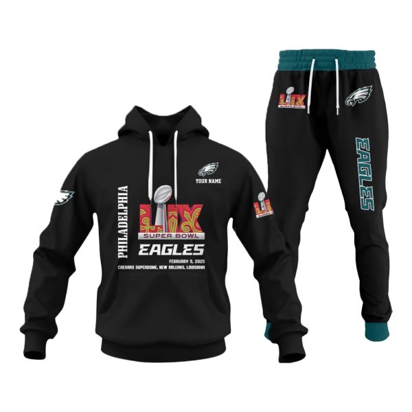 Eagles Super Bowl LIX 2025 New Orleans Hoodie Set