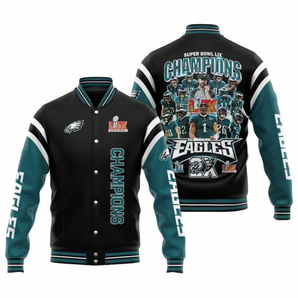 Eagles Super Bowl LIX Champions Baseball Jacket