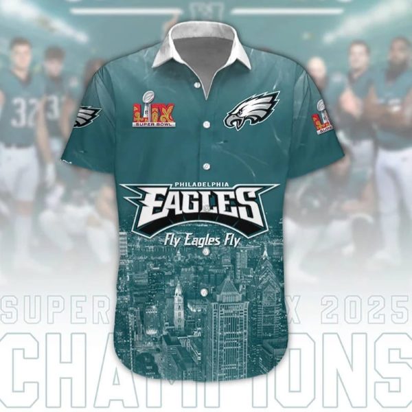 Eagles Super Bowl LIX Champions Hawaiian Shirt