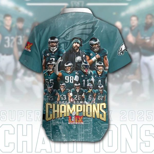 Eagles Super Bowl LIX Champions Hawaiian Shirt