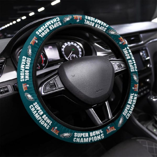 Eagles Super Bowl LIX Champions Steering Wheel Cover