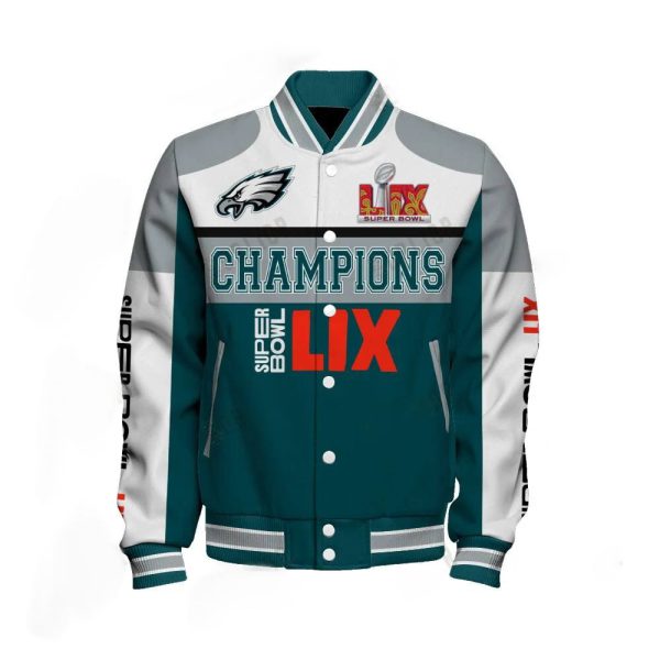 Eagles Super Bowl LIX Winning Spirit Baseball Jacket