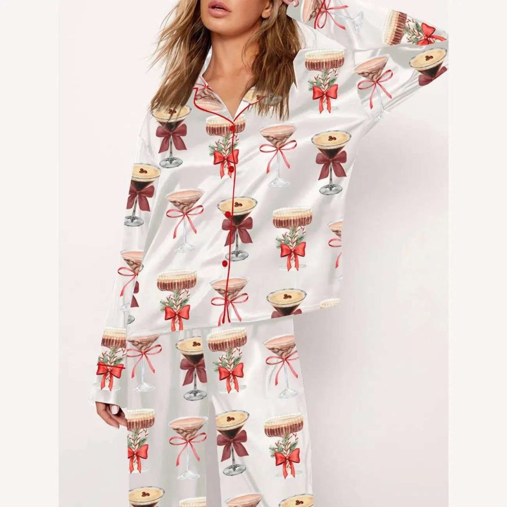 Espresso Martini Art Christmas Pajama Set