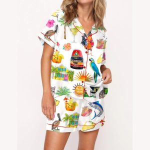 Key West Florida Travel Satin Pajama Set