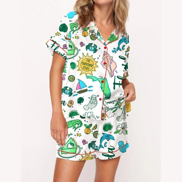 Florida Hand Satin Pajama Set