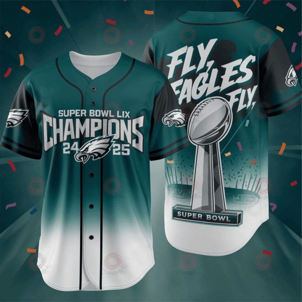 Fly Eagles Fly Super Bowl LIX Champions 2025 Baseball Jersey