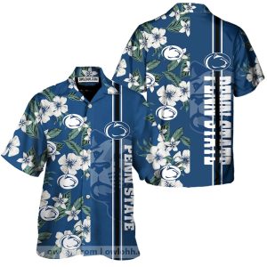 Penn State Flowery Aloha Summer Beach Hawaiian Shirt