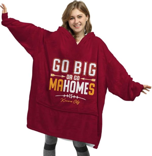 Go Big Or Go Mahomes 15 Chiefs Blanket Hoodie