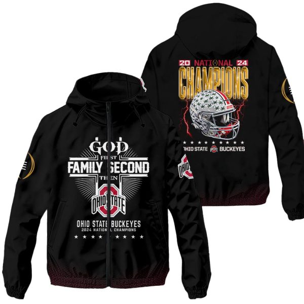 God First Family Second Then Ohio State 2024 National Champions Outdoor Jacket
