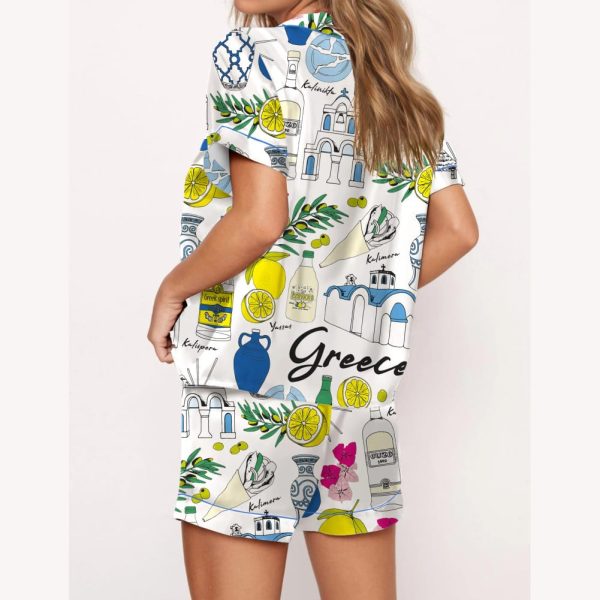 Greece Travel Satin Pajama Set