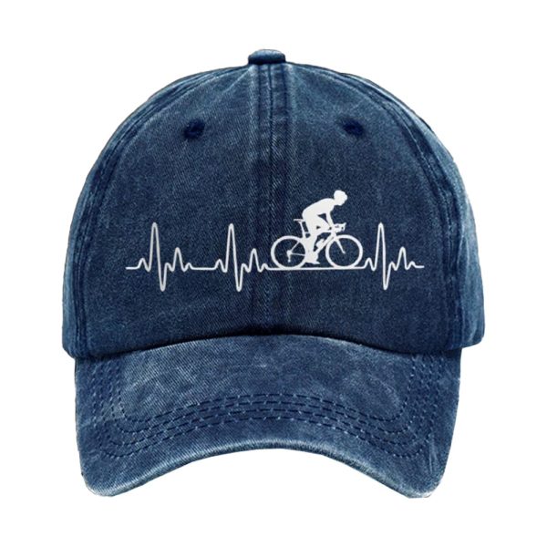 Heartbeat Cycling Print Baseball Cap