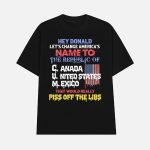 Hey Donald Let's Change America's Name To The Republic Of CUM Shirt