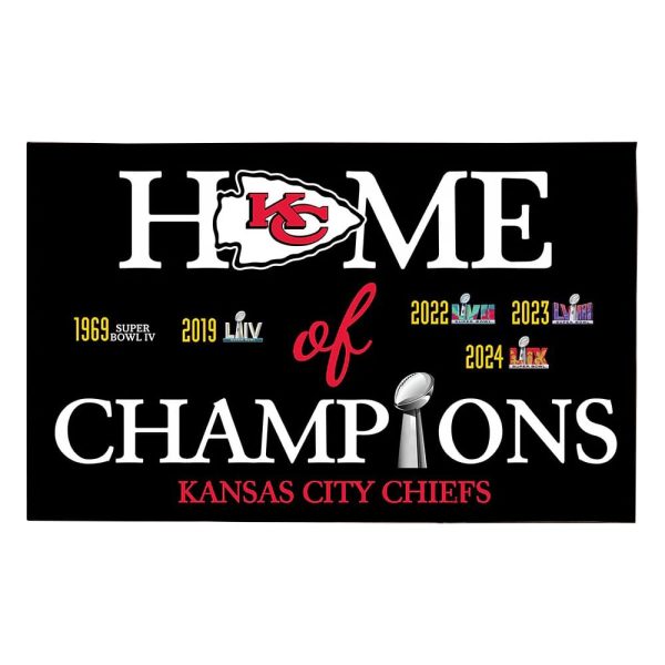 Home Of Champions KC Chiefs Super Bowl LIX Champions Doormat