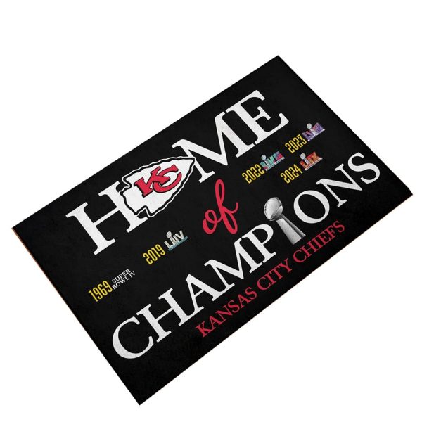 Home Of Champions KC Chiefs Super Bowl LIX Champions Doormat