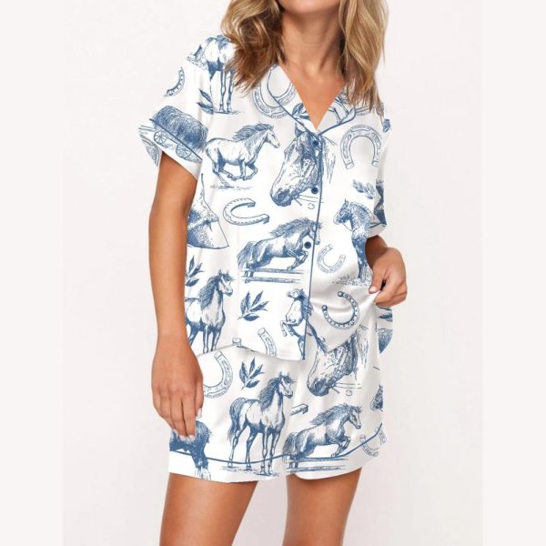 Horse Lover Satin Pajama Set For Women