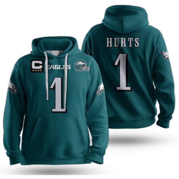 Hurts 1 Philadelphia Football Unisex Hoodie