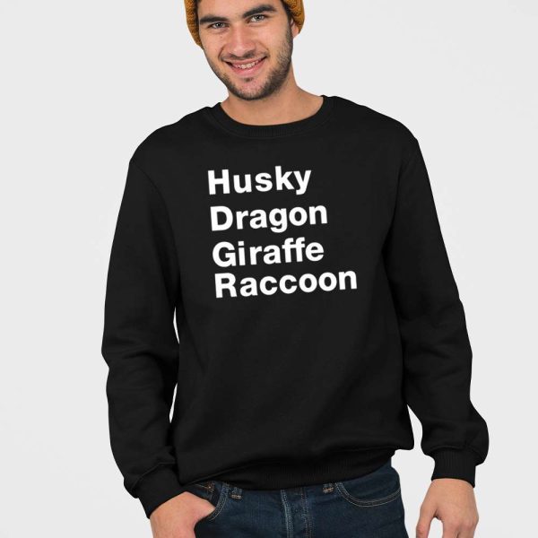 Husky Dragon Giraffe Raccoon Shirt