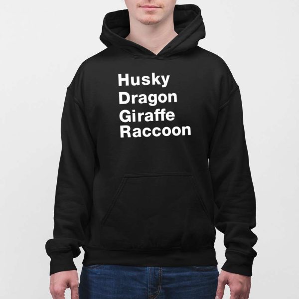 Husky Dragon Giraffe Raccoon Shirt