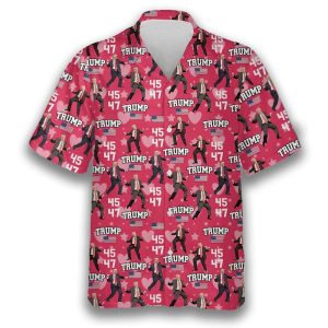 Trump 45 47 Dancing Valentines Day Hawaii Shirt