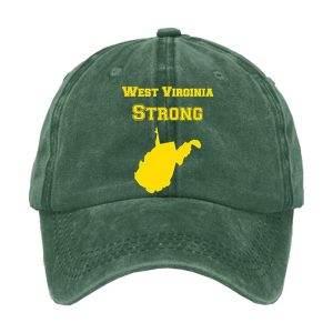 Retro West Virginia Strong Almost Heaven Print Baseball Cap2