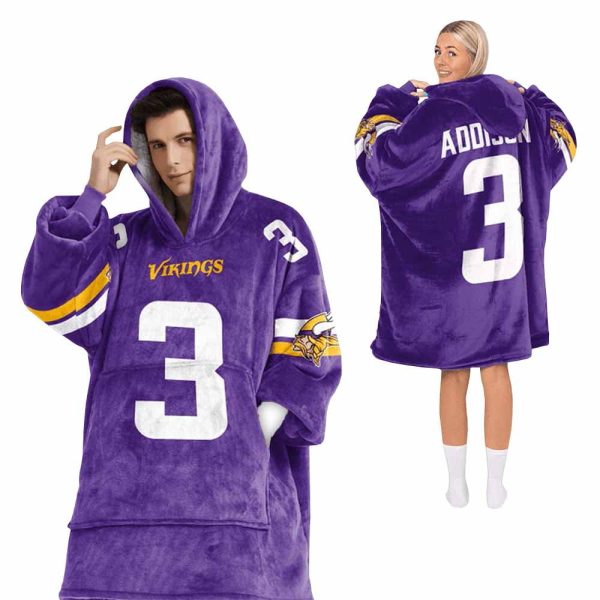 Jordan Addison Minnesota Football Unisex Blanket Hoodie