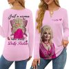 Just A Women Who Loves Dolly Parton V-neck Long Sleeve Shirt