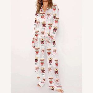 Espresso Martini Art Christmas Pajama Set1