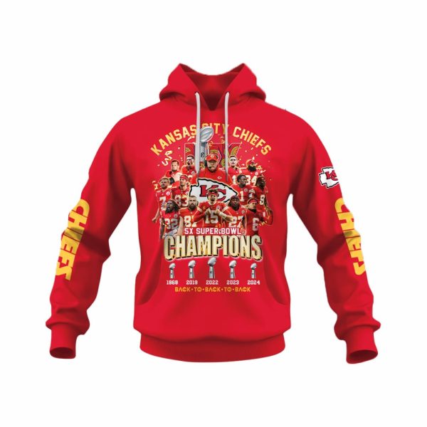 Kc Chiefs 5X Super Bowl Champions Hoodie Set