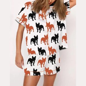 Frenchie Short Sleeve Pajama Set