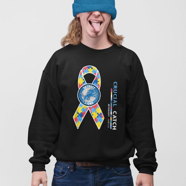 Lions Crucial Catch Intercept Autism Shirt