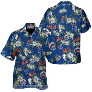 Mets Flowery Aloha Summer Beach Hawaiian Shirt