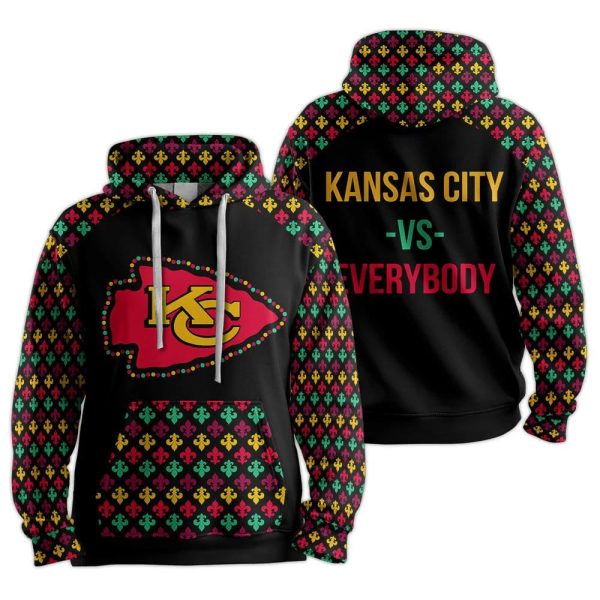 Mardi Gras Chiefs Football Unisex Hoodie