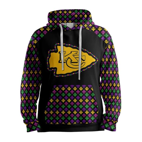 Mardi Gras Kansas City Football Unisex Hoodie