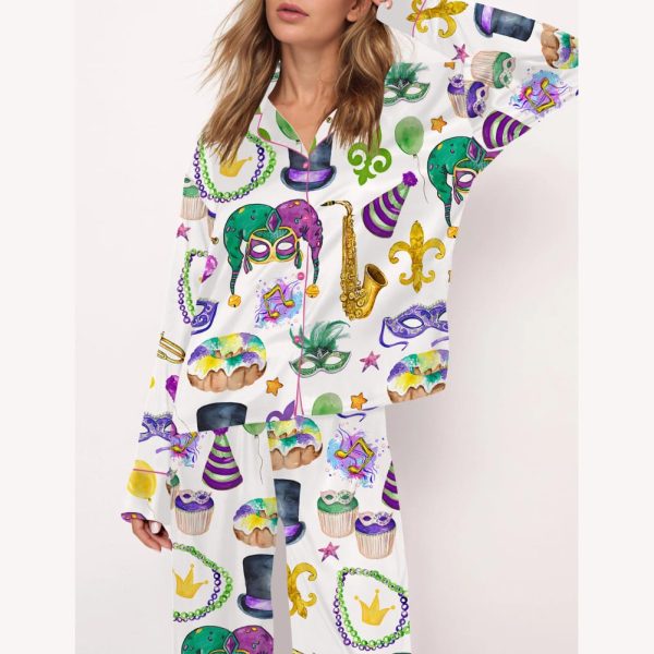 Mardi Gras Satin Pajama Set