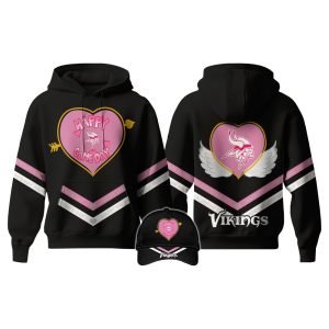 Vikings 2025 Valentine Game Day Hoodie 1