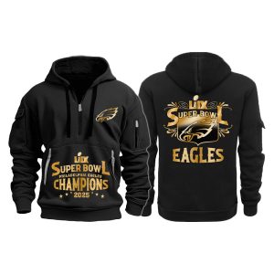 Eagles Champions Super Bowl 2025 Quarter Zip Hoodie