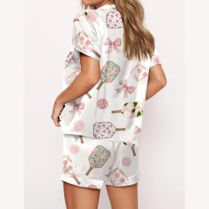 Coquette Pickleball Satin Pajama Set1