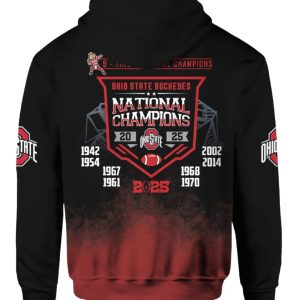 Ohio State 9 Time National Champions 2025 Hoodie 3