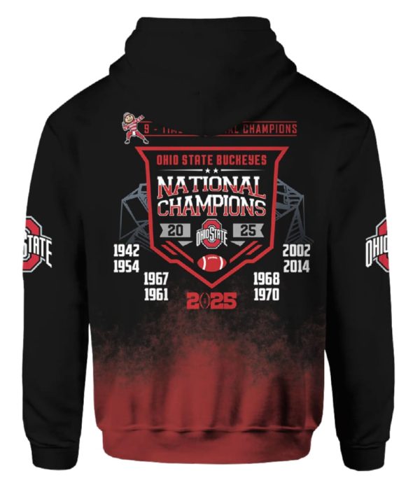 Ohio State 9 Time National Champions 2025 Hoodie