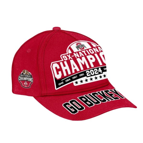 Ohio State 9x-National Champions 2024 Go Buckeyes Hat