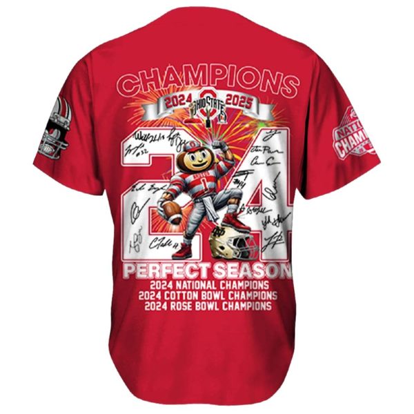 Ohio State Champions 2024 2025 Perfect Season Jersey